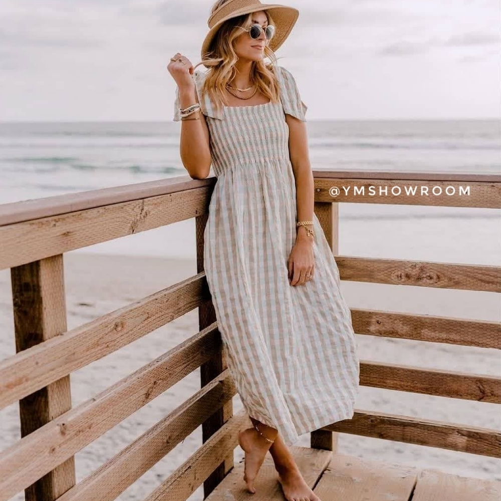 🔥MANGO Vichy dress